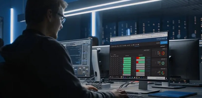 what is network traffic analysis - man showing on network operation center monitor